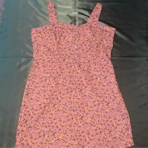 Floral coral dress with pockets